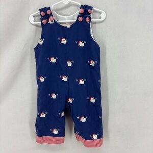 Smockingbird Baby Boy Navy Santa Jon Jon Longall Size 6 months Christmas holiday